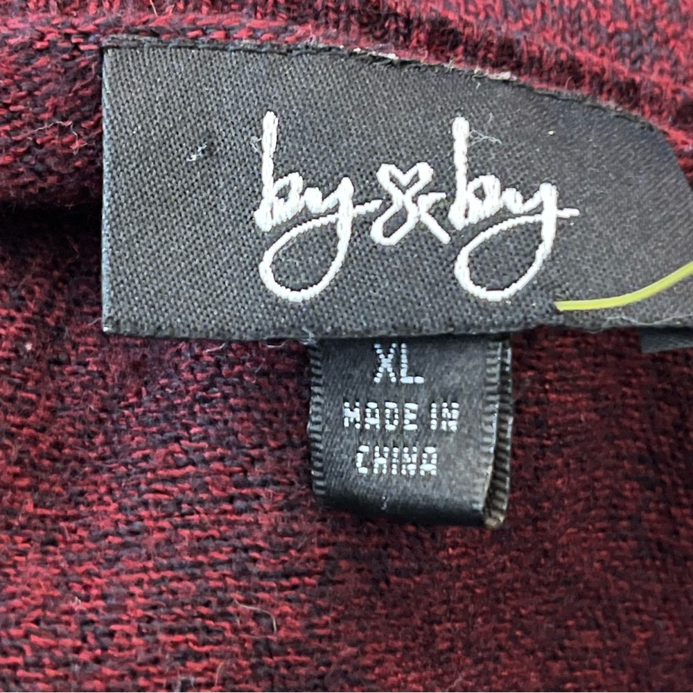 by & by Sweater Dress Long Sleeve Scoop Neck Burgundy XL Juniors - Picture 3 of 6